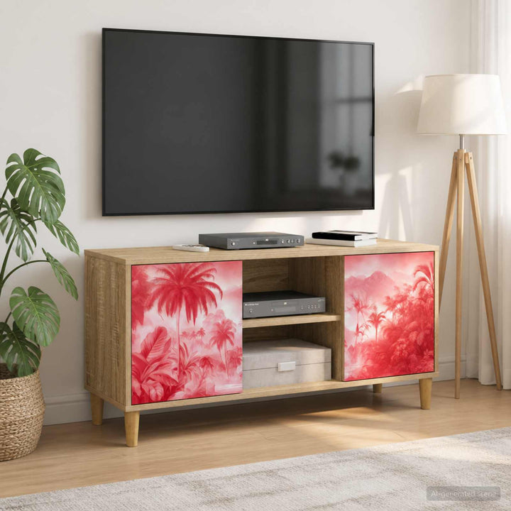 TV-skab AACHEN 102 x 33 x 50 cm Sonoma-eg Konstrueret træ