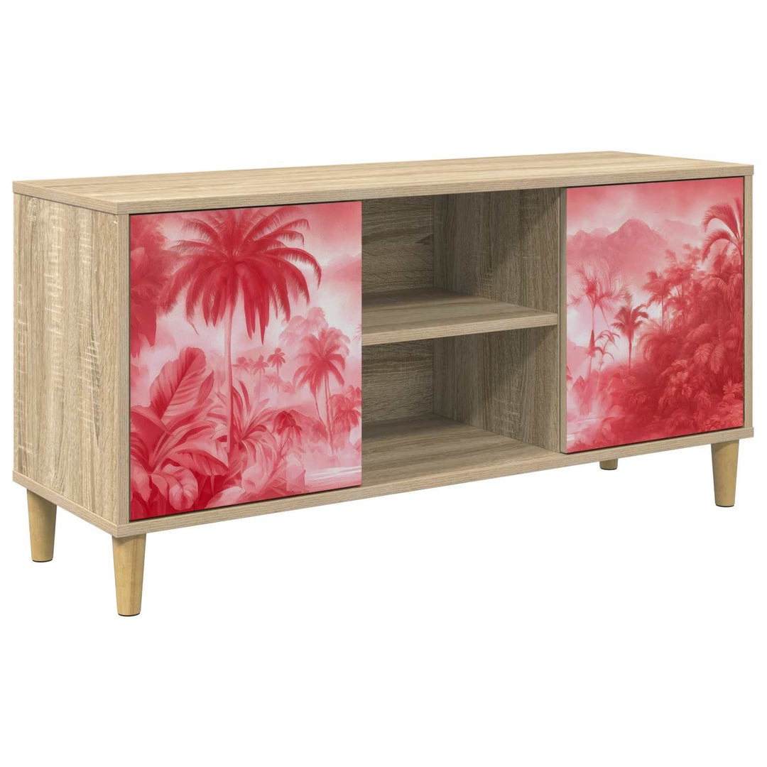 TV-skab AACHEN 102 x 33 x 50 cm Sonoma-eg Konstrueret træ