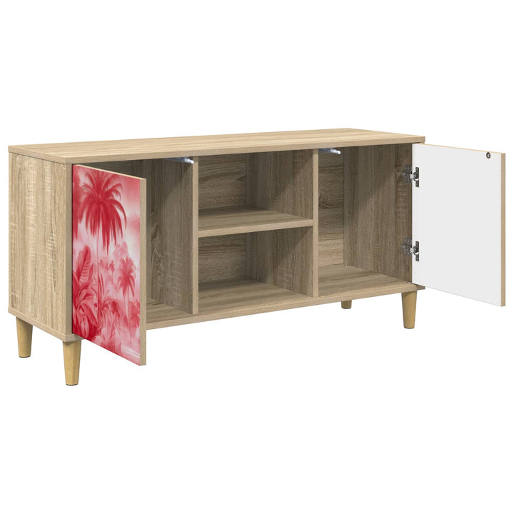 TV-skab AACHEN 102 x 33 x 50 cm Sonoma-eg Konstrueret træ