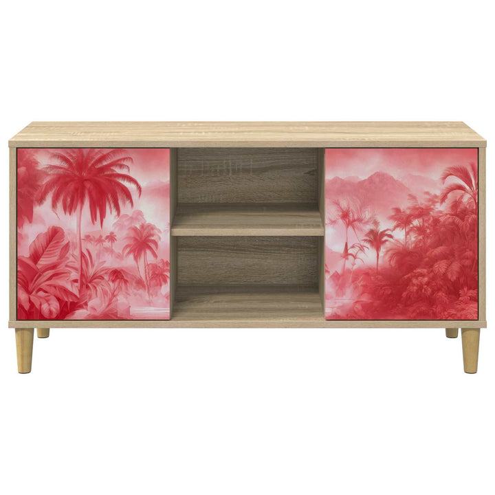 TV-skab AACHEN 102 x 33 x 50 cm Sonoma-eg Konstrueret træ