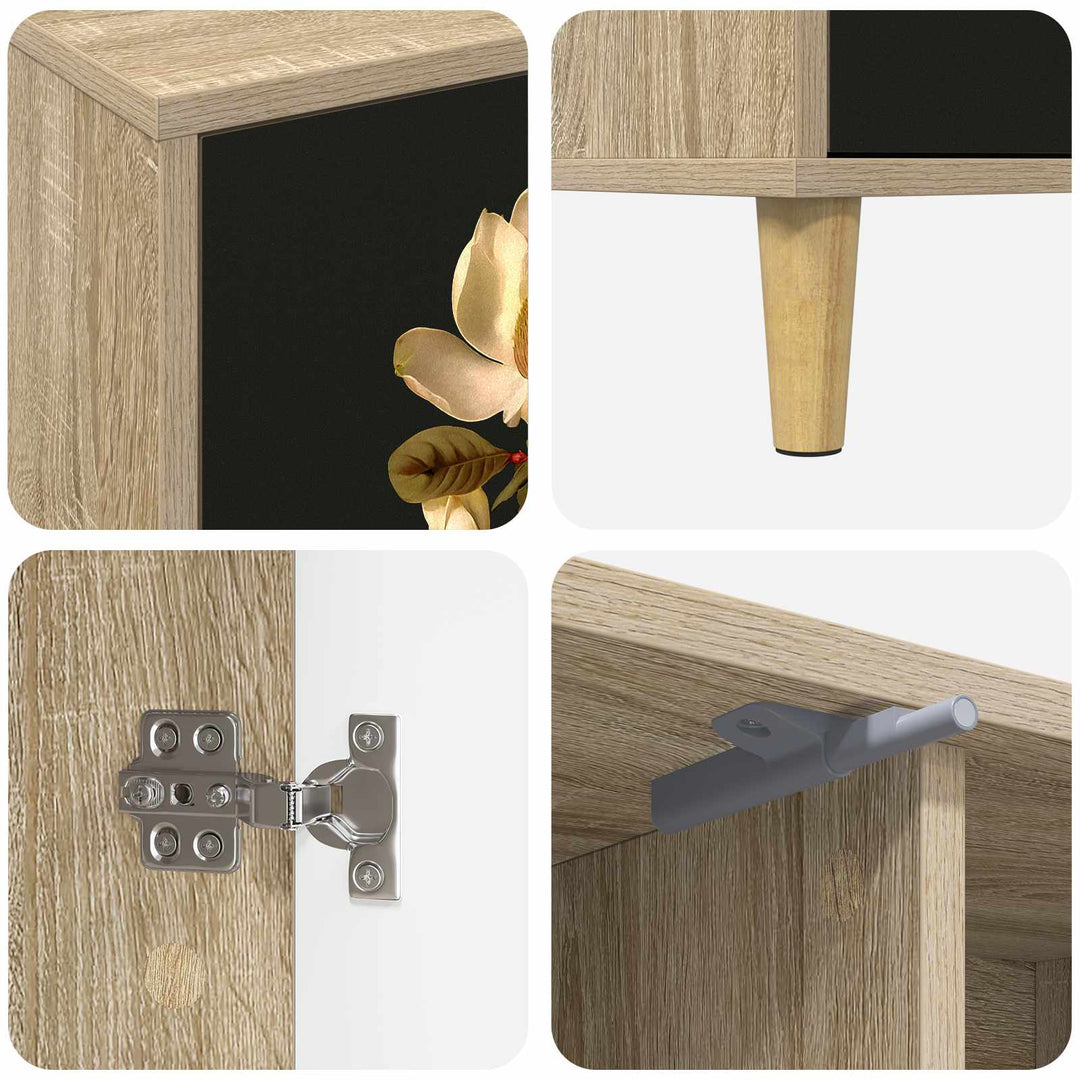 TV-skab BREMEN 102 x 33 x 50 cm Sonoma-eg Konstrueret træ