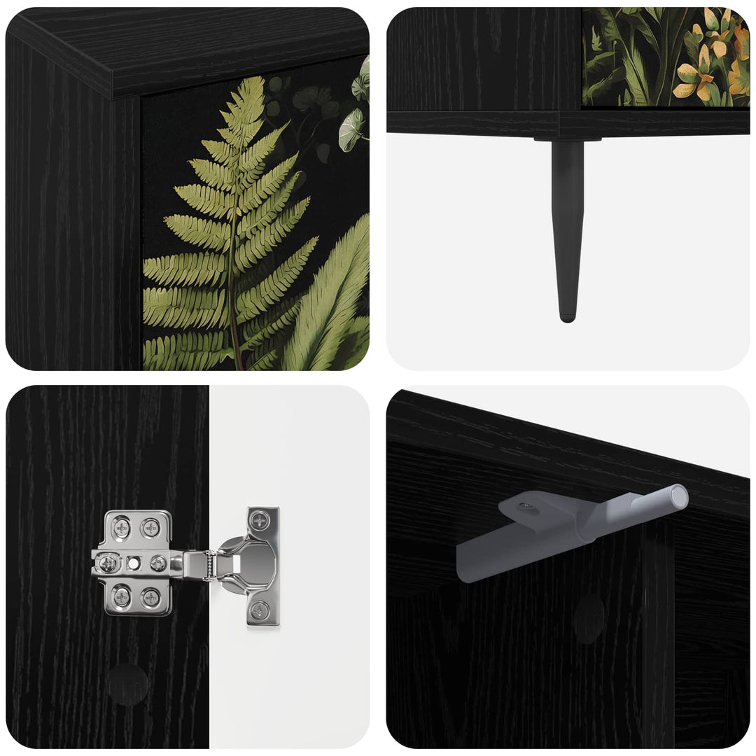 TV-skab RHENEN 102 x 33 x 51 cm Sort eg Konstrueret træ