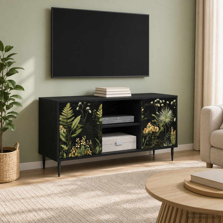 TV-skab RHENEN 102 x 33 x 51 cm Sort eg Konstrueret træ