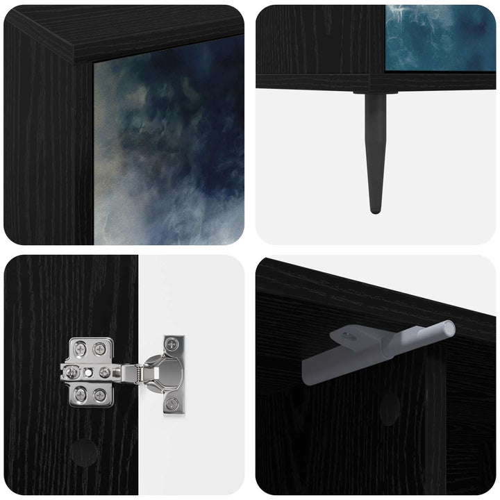TV-skab RAALTE 102 x 33 x 51 cm Sort eg Konstrueret træ