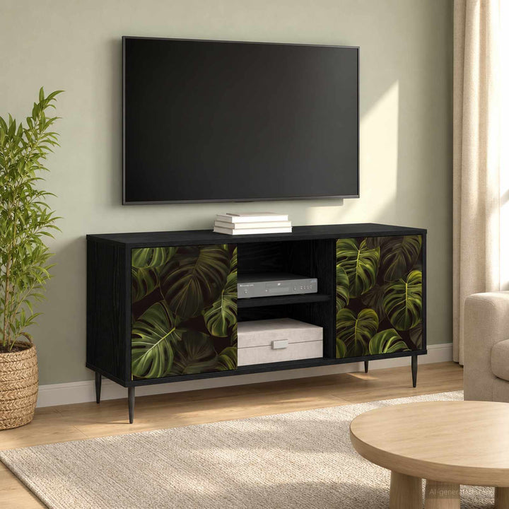 TV-skab ELBURG 102 x 33 x 51 cm Sort eg Konstrueret træ