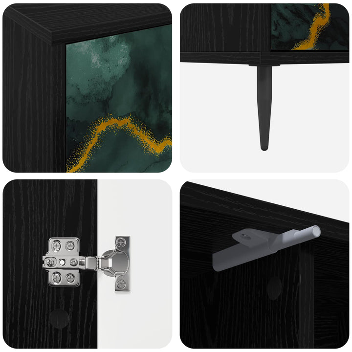 TV-skab WIJHE 102 x 33 x 51 cm Sort eg Konstrueret træ