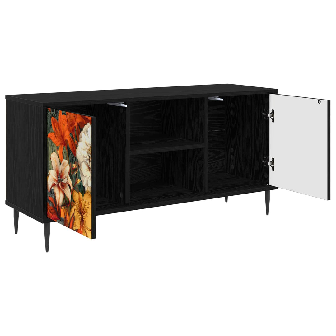 TV-skab GENNEP 102 x 33 x 51 cm Sort eg Konstrueret træ