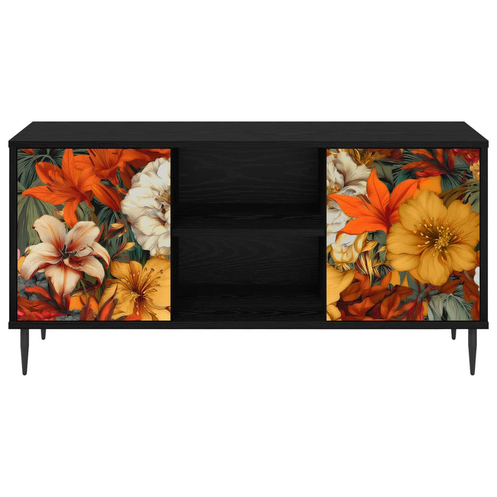 TV-skab GENNEP 102 x 33 x 51 cm Sort eg Konstrueret træ