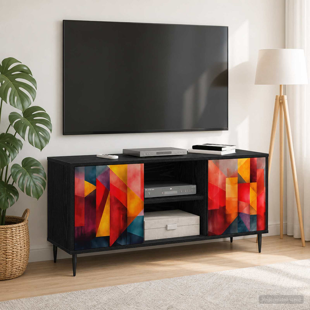 TV-skab HEESCH 102 x 33 x 51 cm Sort eg Konstrueret træ