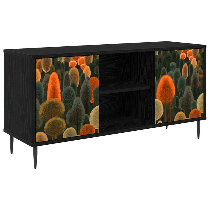 TV-skab ZAANDAM 102 x 33 x 51 cm Sort eg Konstrueret træ