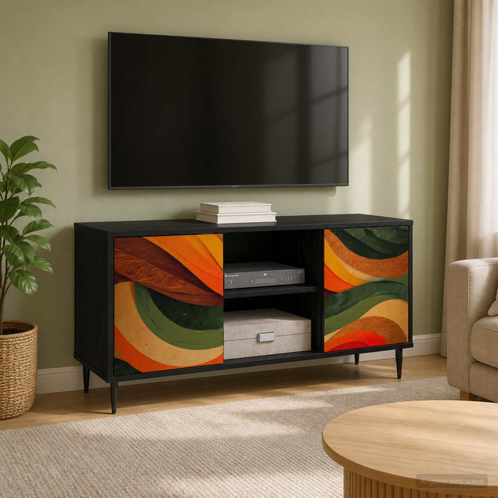TV-skab BONN 102 x 33 x 51 cm Sort eg Konstrueret træ