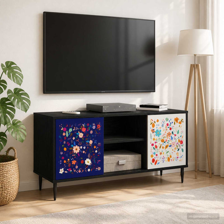 TV-skab MAINZ 102 x 33 x 51 cm Sort eg Konstrueret træ