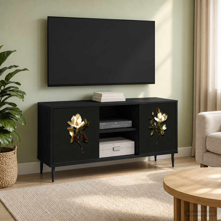 TV-skab BREMEN 102 x 33 x 51 cm Sort eg Konstrueret træ