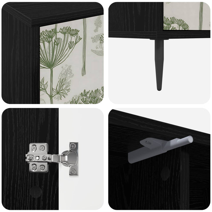 TV-skab GOTHA 102 x 33 x 51 cm Sort eg Konstrueret træ