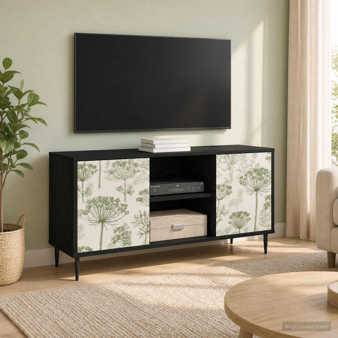 TV-skab GOTHA 102 x 33 x 51 cm Sort eg Konstrueret træ
