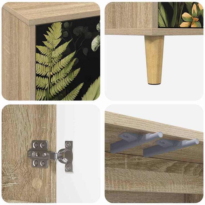 TV-skab RHENEN 102 x 33 x 50 cm Sonoma-eg Konstrueret træ