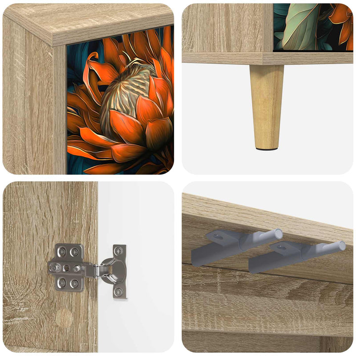 TV-skab LOCHEM 102 x 33 x 50 cm Sonoma-eg Konstrueret træ