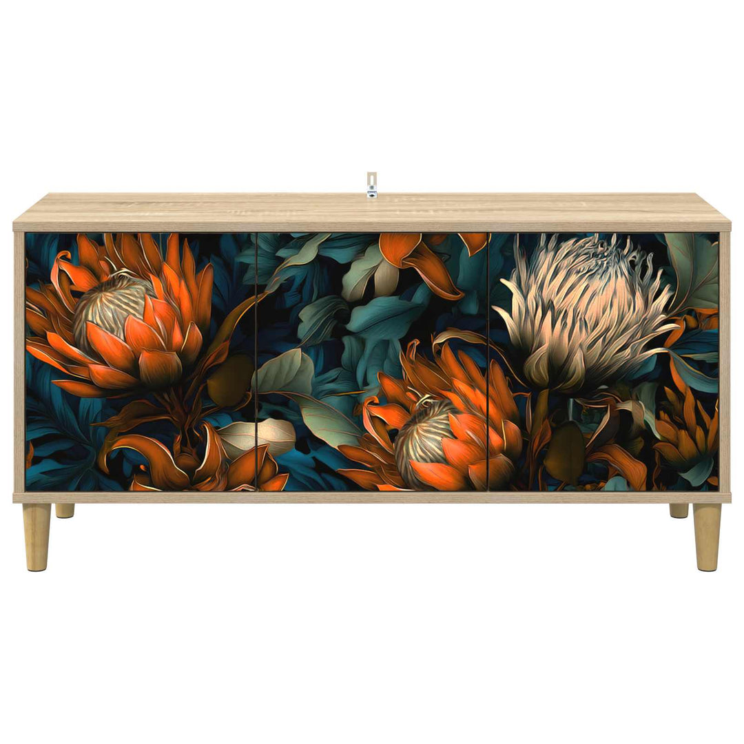 TV-skab LOCHEM 102 x 33 x 50 cm Sonoma-eg Konstrueret træ