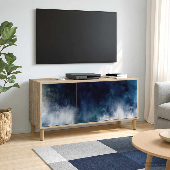 TV-skab RAALTE 102 x 33 x 50 cm Sonoma-eg Konstrueret træ