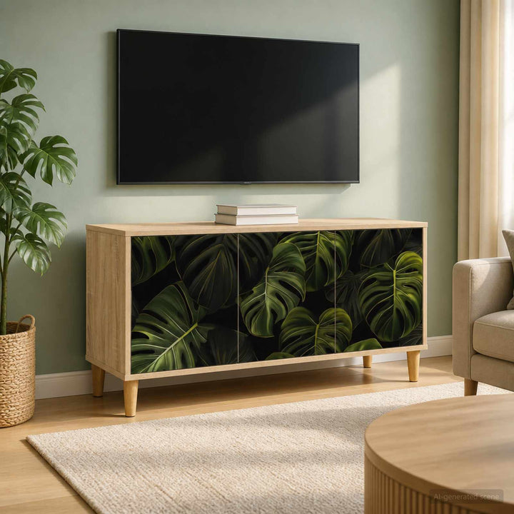 TV-skab ELBURG 102 x 33 x 50 cm Sonoma-eg Konstrueret træ
