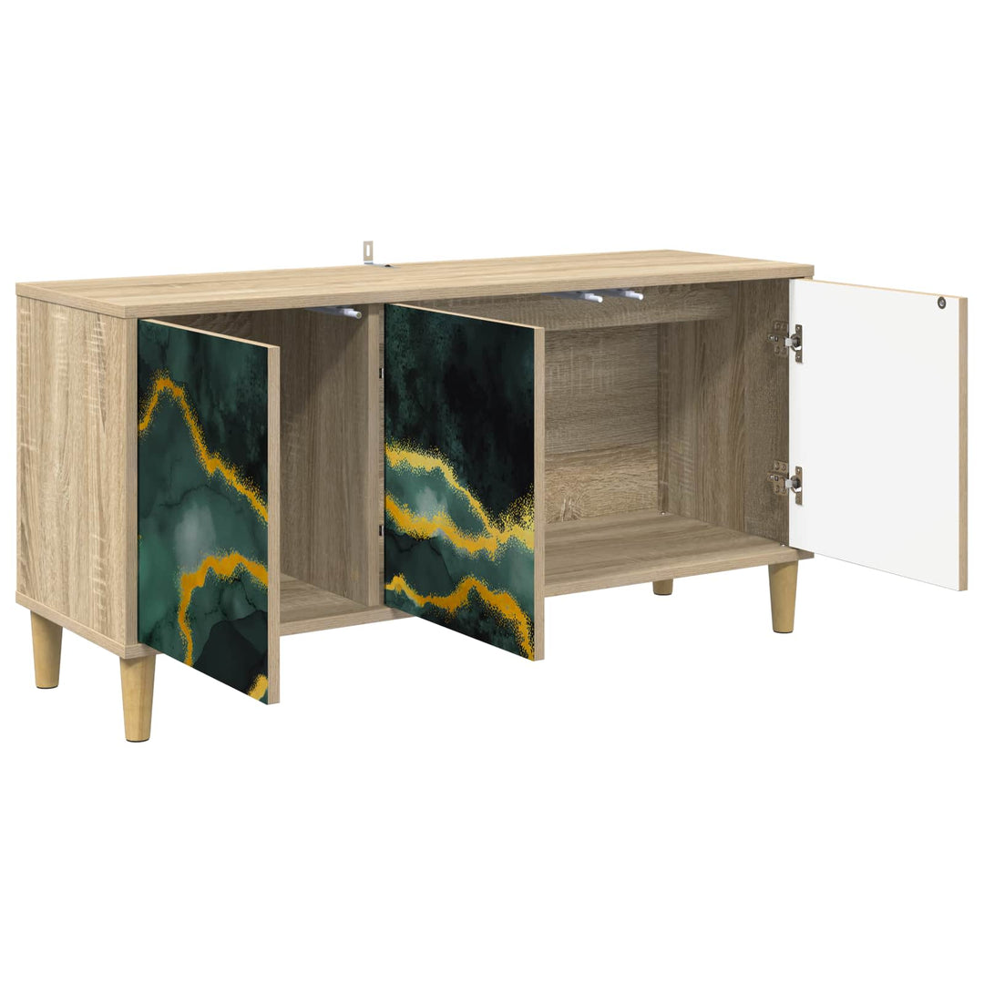 TV-skab WIJHE 102 x 33 x 50 cm Sonoma-eg Konstrueret træ