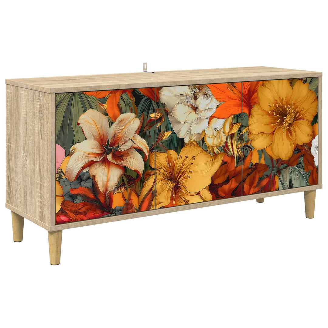 TV-skab GENNEP 102 x 33 x 50 cm Sonoma-eg Konstrueret træ