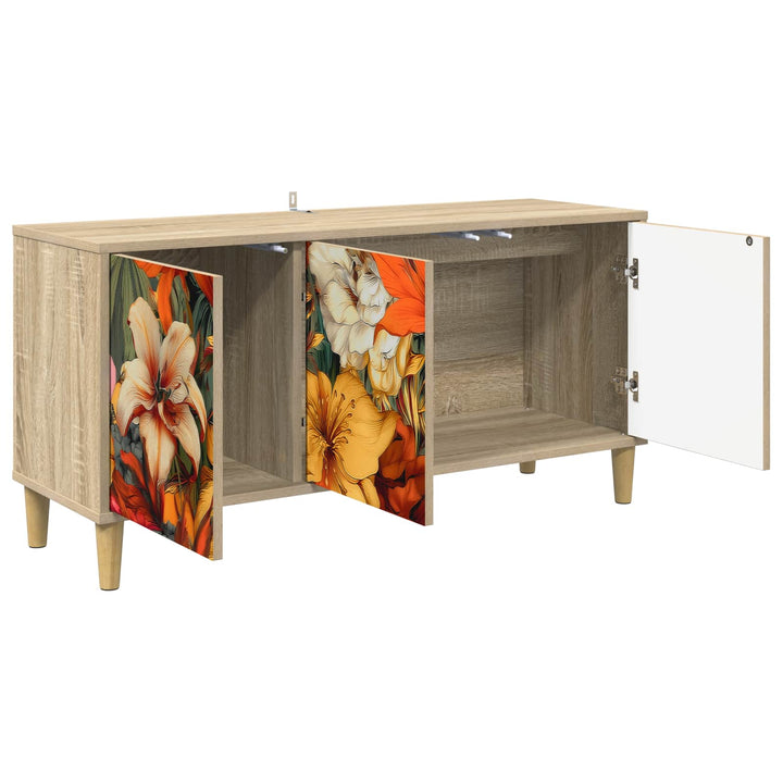 TV-skab GENNEP 102 x 33 x 50 cm Sonoma-eg Konstrueret træ