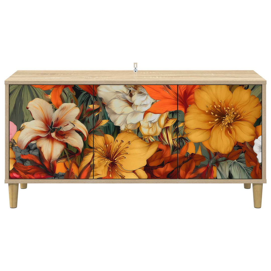 TV-skab GENNEP 102 x 33 x 50 cm Sonoma-eg Konstrueret træ