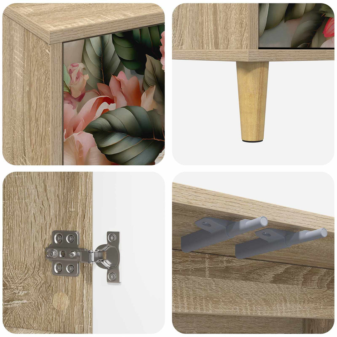 TV-skab BORNE 102 x 33 x 50 cm Sonoma-eg Konstrueret træ