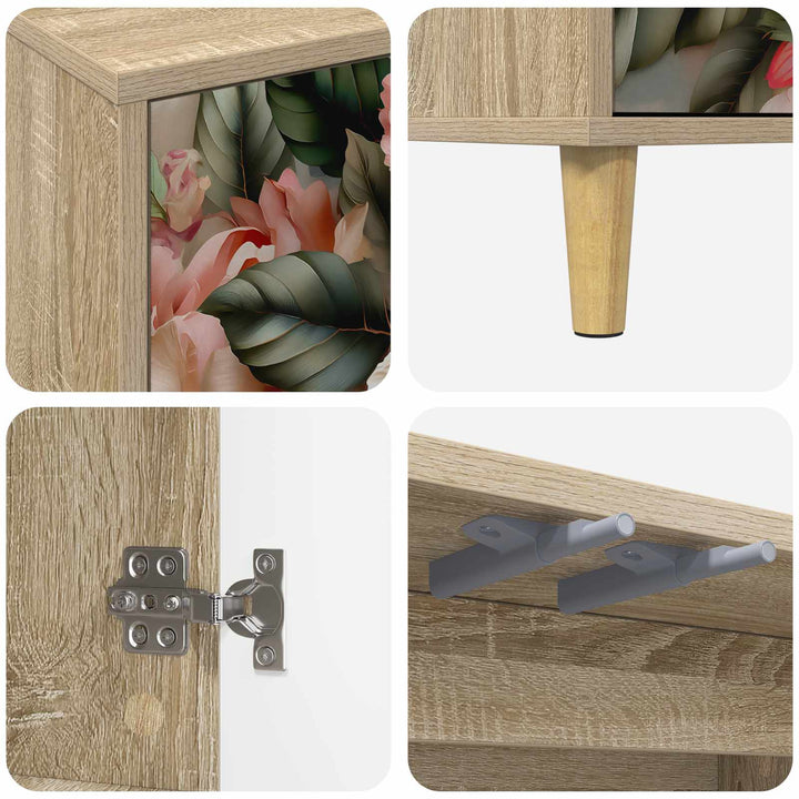 TV-skab BORNE 102 x 33 x 50 cm Sonoma-eg Konstrueret træ