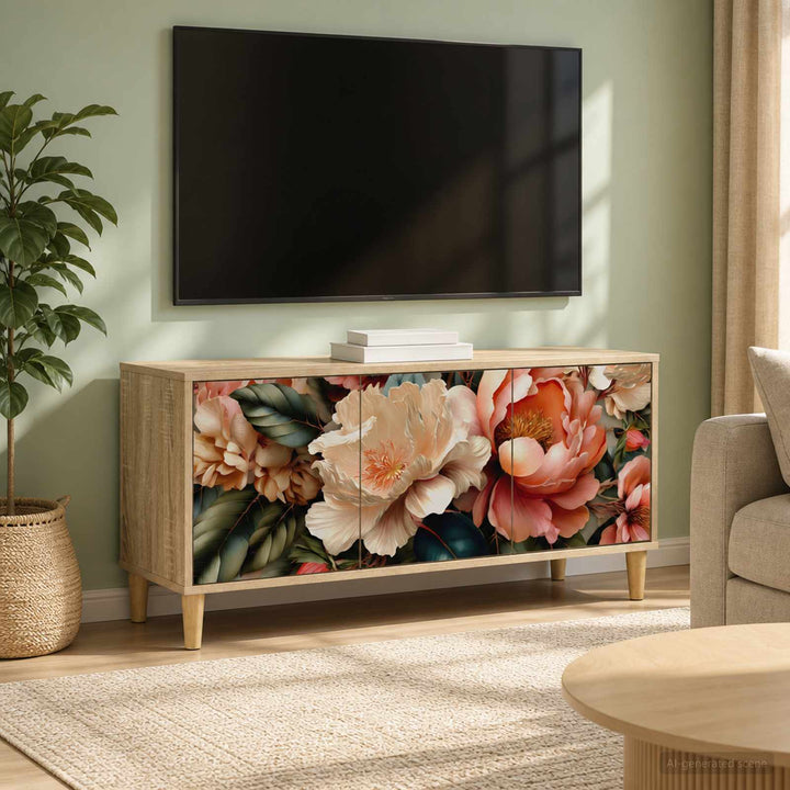 TV-skab BORNE 102 x 33 x 50 cm Sonoma-eg Konstrueret træ