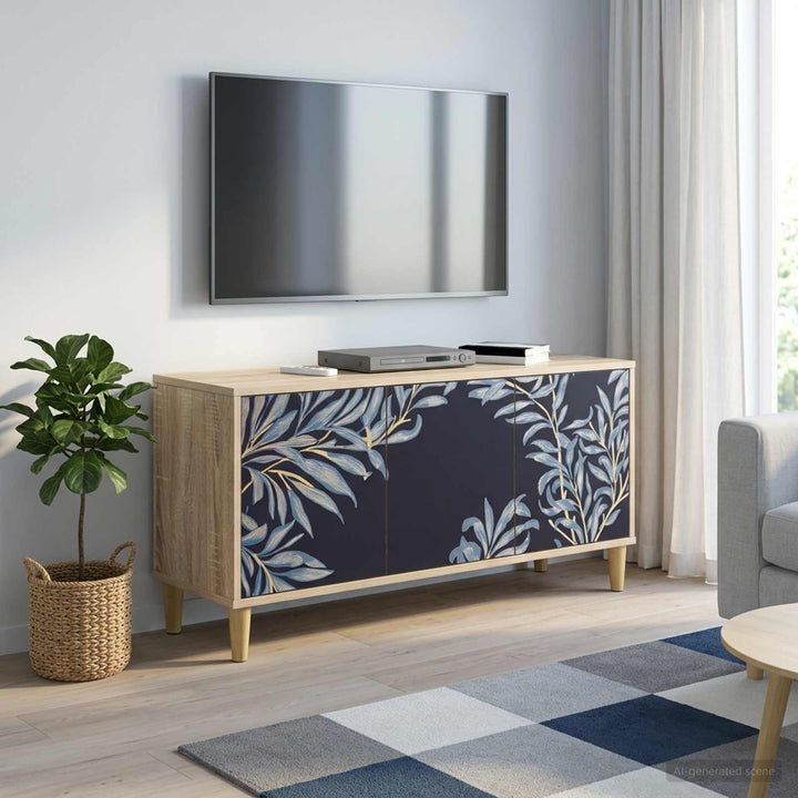 TV-skab DOKKUM 102 x 33 x 50 cm Sonoma-eg Konstrueret træ