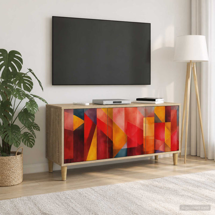 TV-skab HEESCH 102 x 33 x 50 cm Sonoma-eg Konstrueret træ