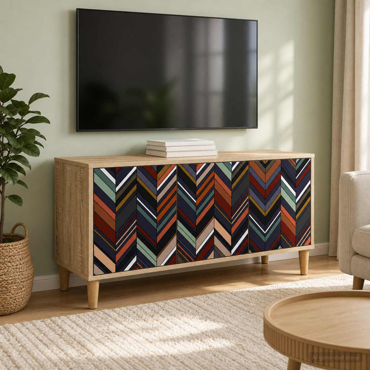 TV-skab OMMEN 102 x 33 x 50 cm Sonoma-eg Konstrueret træ