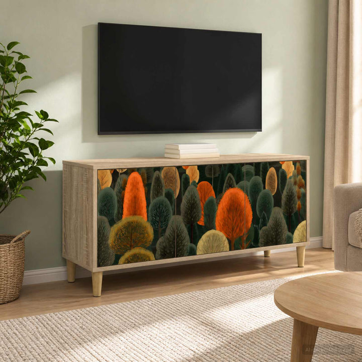 TV-skab ZAANDAM 102 x 33 x 50 cm Sonoma-eg Konstrueret træ
