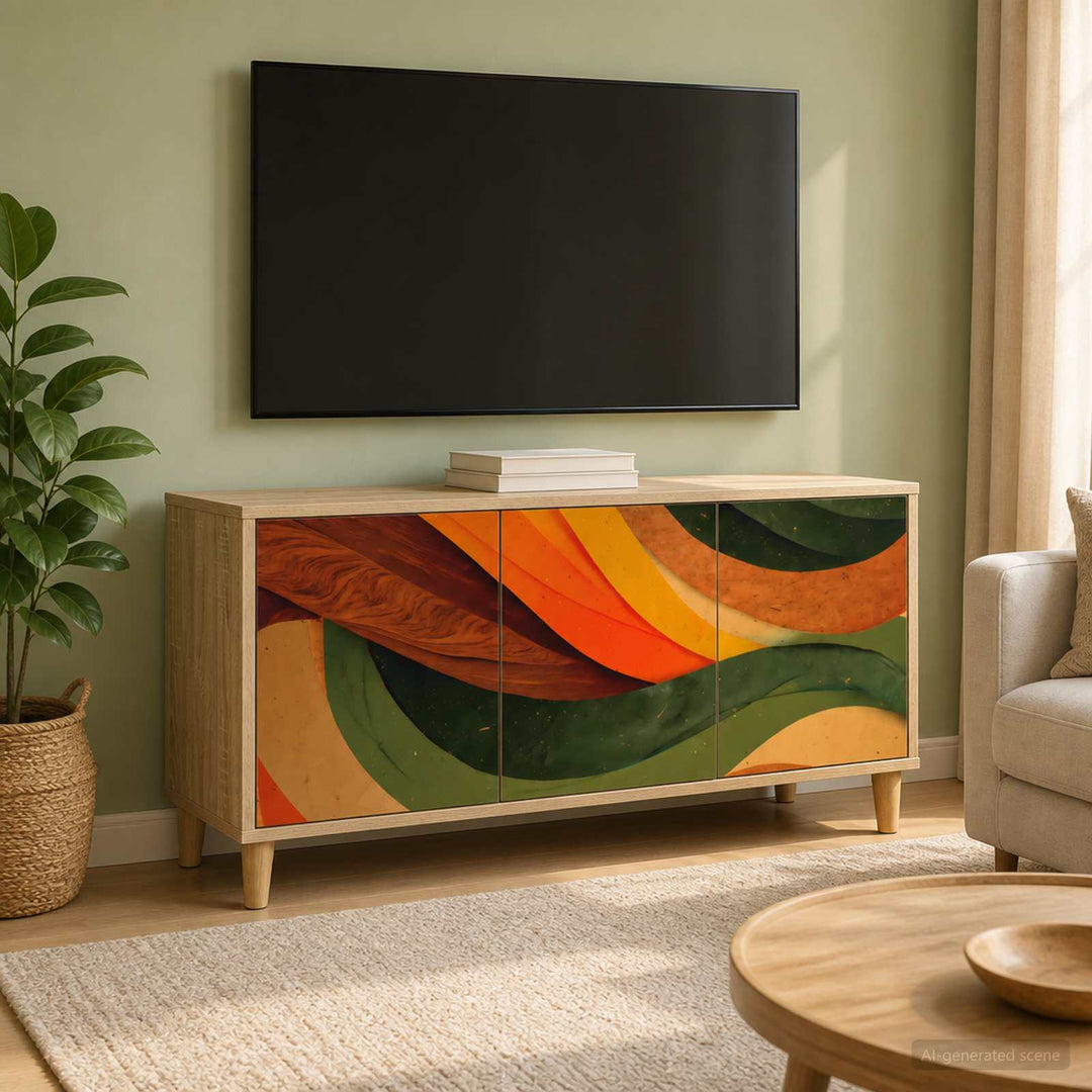 TV-skab BONN 102 x 33 x 50 cm Sonoma-eg Konstrueret træ