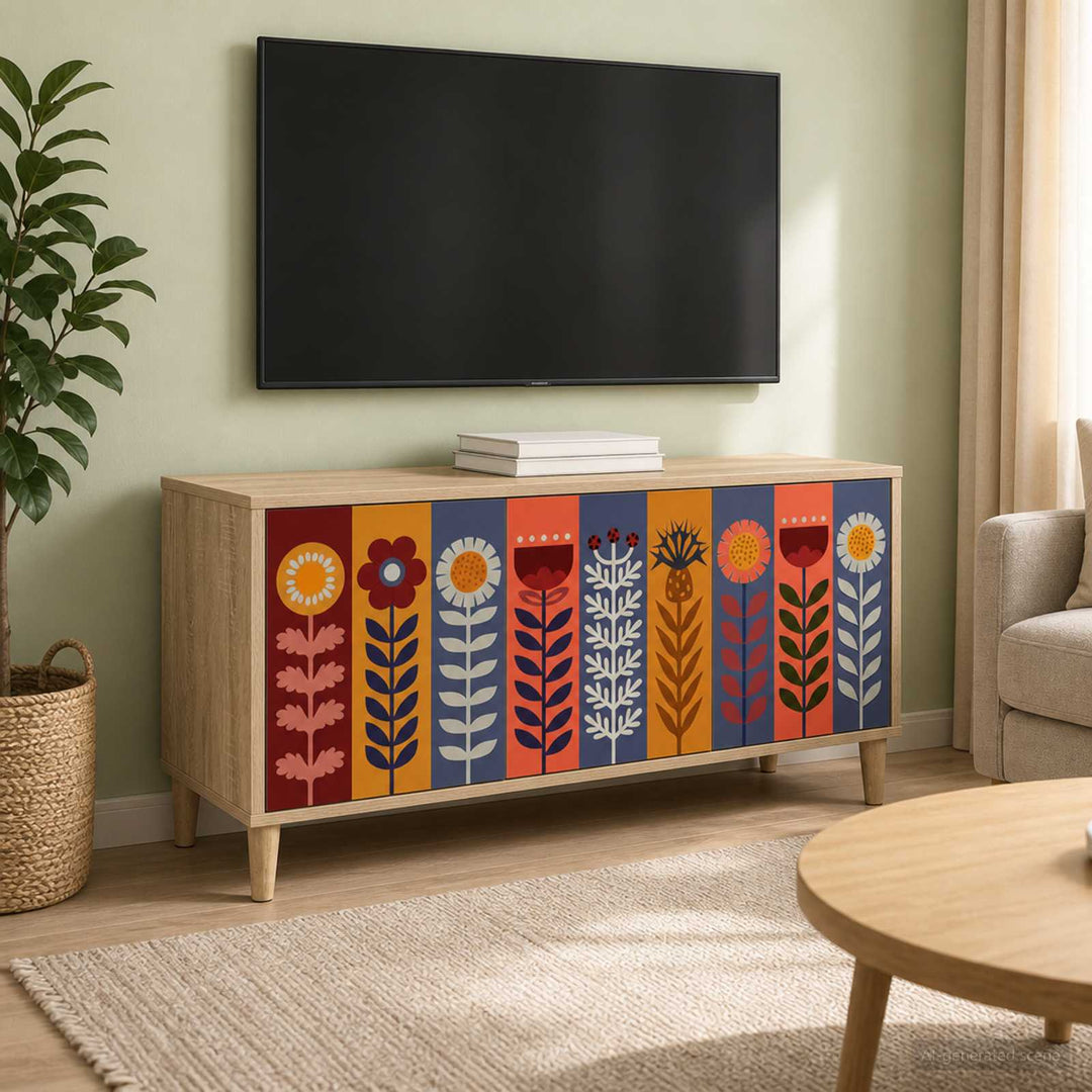 TV-skab ESSEN 102 x 33 x 50 cm Sonoma-eg Konstrueret træ