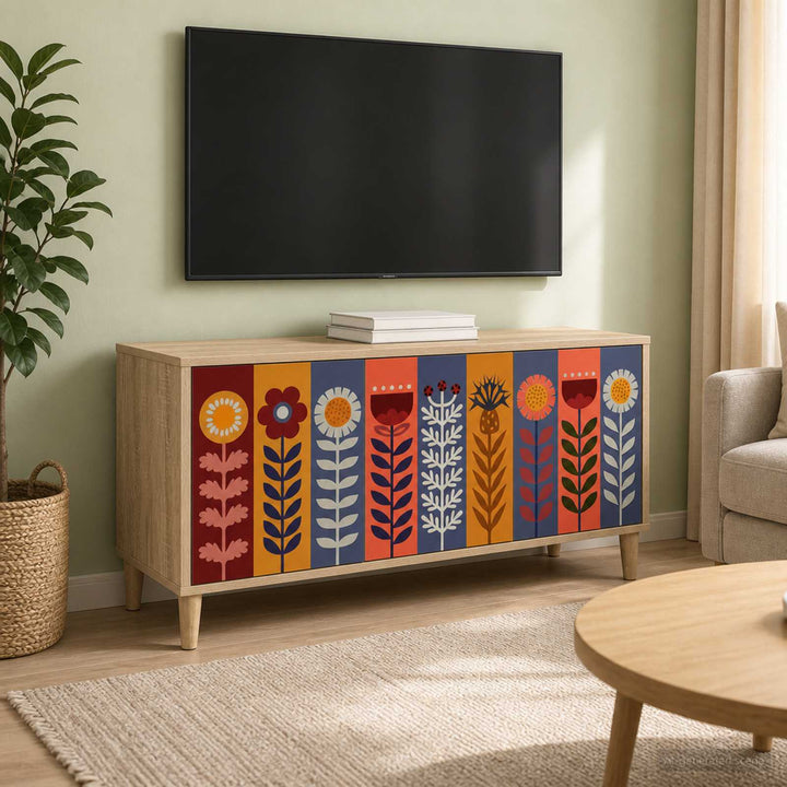 TV-skab ESSEN 102 x 33 x 50 cm Sonoma-eg Konstrueret træ
