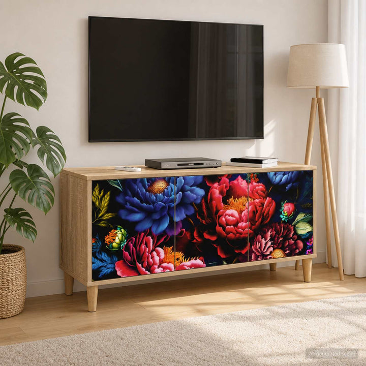 TV-skab KIEL 102 x 33 x 50 cm Sonoma-eg Konstrueret træ