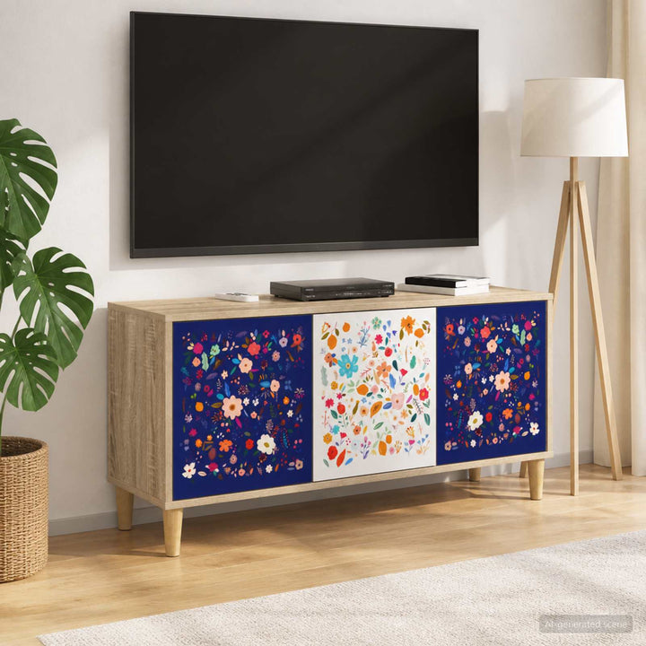 TV-skab MAINZ 102 x 33 x 50 cm Sonoma-eg Konstrueret træ