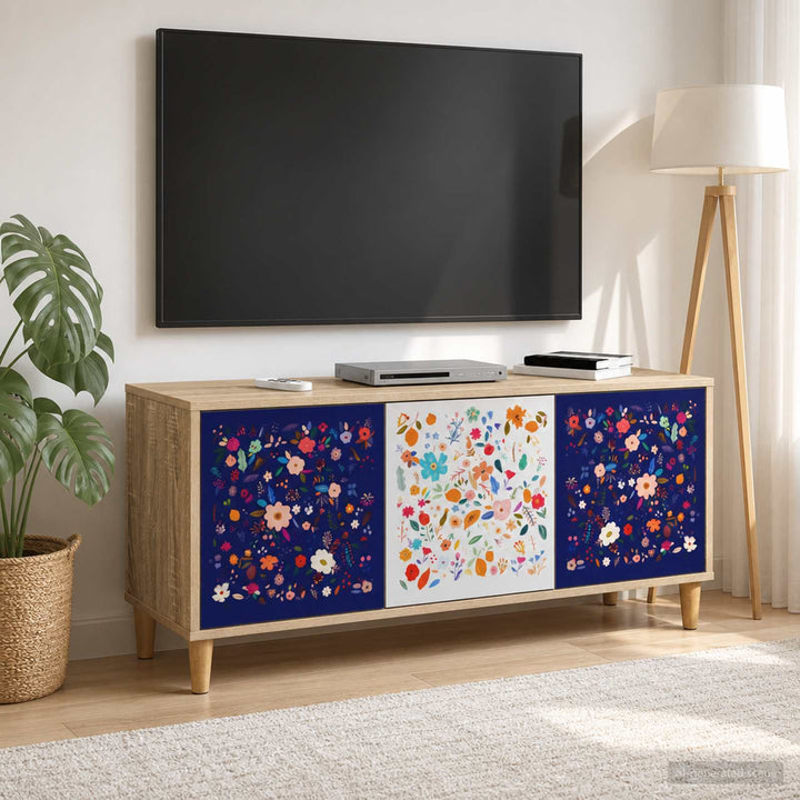 TV-skab MAINZ 102 x 33 x 50 cm Sonoma-eg Konstrueret træ