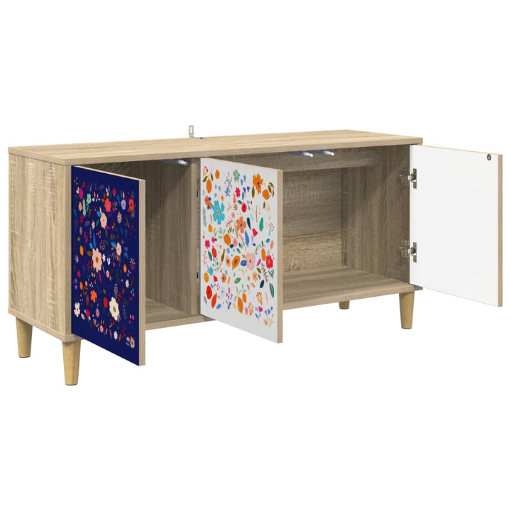 TV-skab MAINZ 102 x 33 x 50 cm Sonoma-eg Konstrueret træ