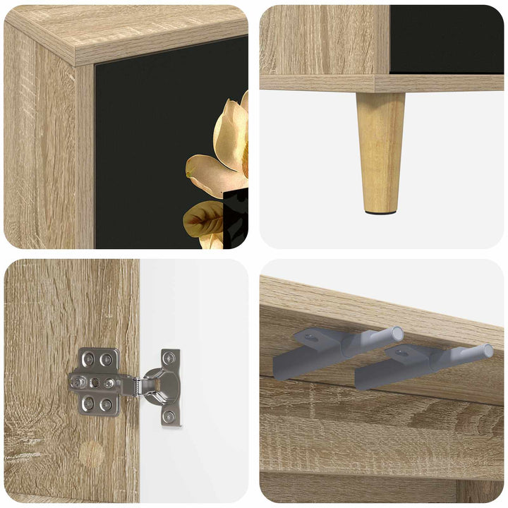 TV-skab BREMEN 102 x 33 x 50 cm Sonoma-eg Konstrueret træ
