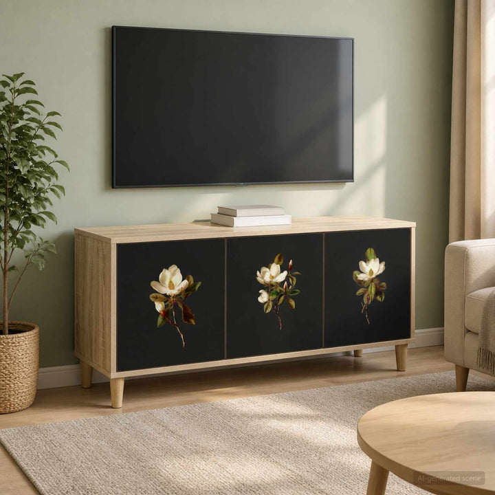 TV-skab BREMEN 102 x 33 x 50 cm Sonoma-eg Konstrueret træ