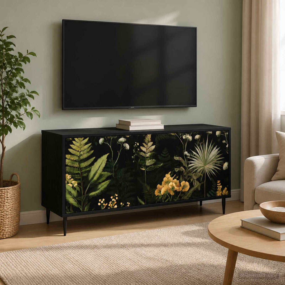 TV-skab RHENEN 102 x 33 x 51 cm Sort eg Konstrueret træ