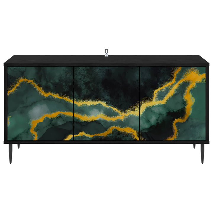 TV-skab WIJHE 102 x 33 x 51 cm Sort eg Konstrueret træ