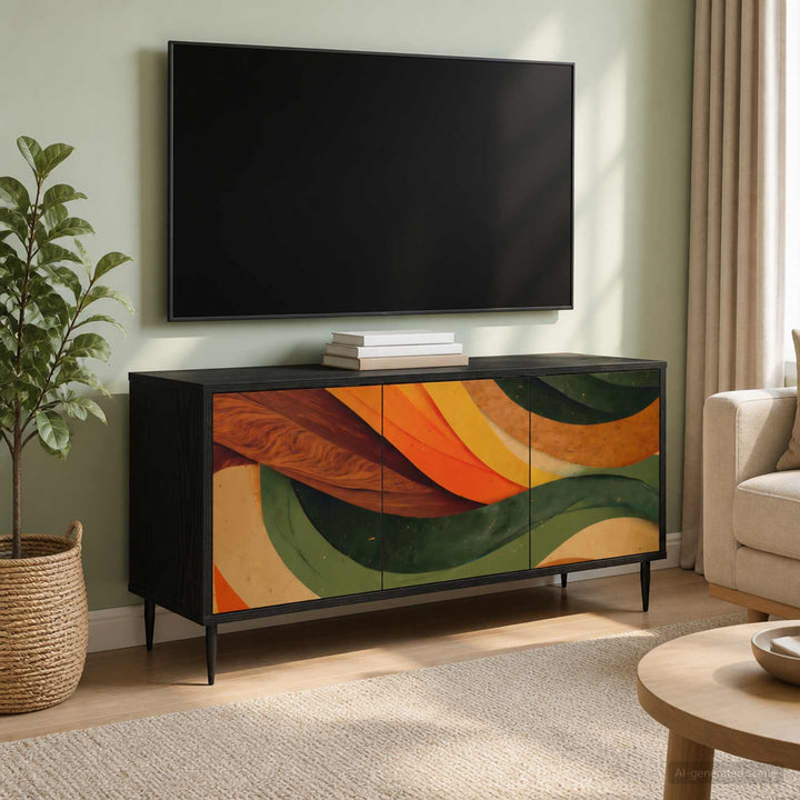 TV-skab BONN 102 x 33 x 51 cm Sort eg Konstrueret træ