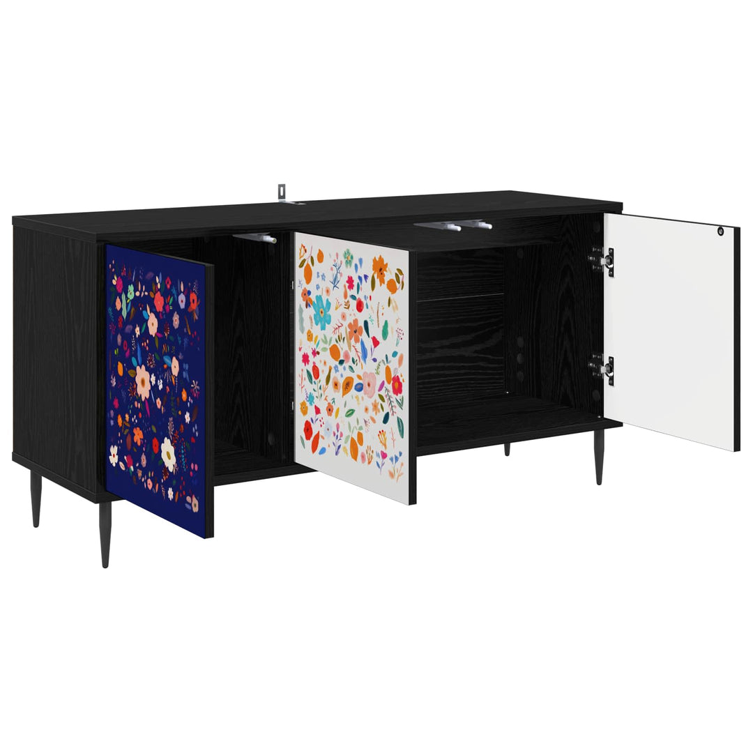 TV-skab MAINZ 102 x 33 x 51 cm Sort eg Konstrueret træ