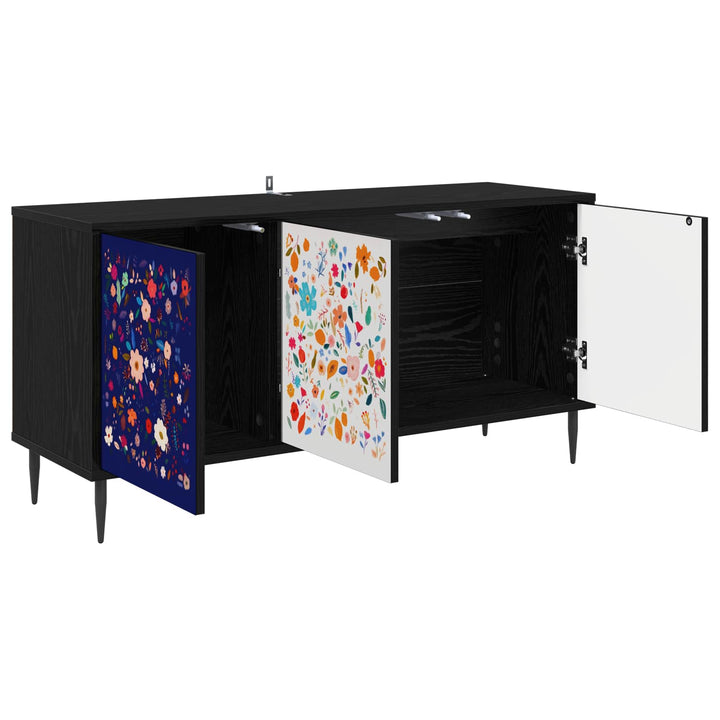 TV-skab MAINZ 102 x 33 x 51 cm Sort eg Konstrueret træ