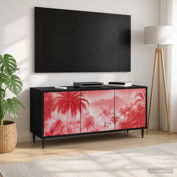 TV-skab AACHEN 102 x 33 x 51 cm Sort eg Konstrueret træ